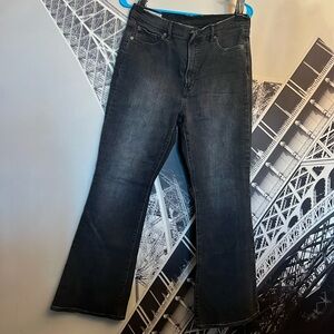 GAP Denim Black Distressed Flare High-Rise Size 30
